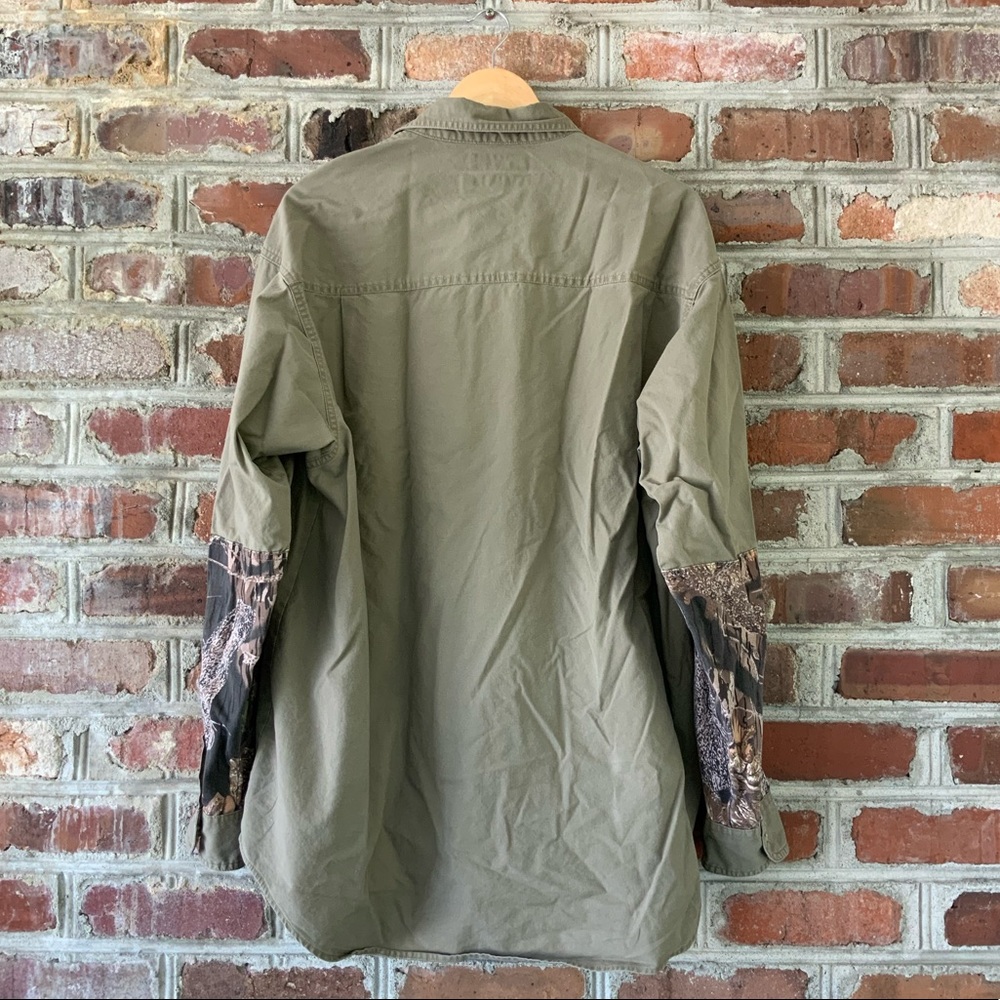 COLUMBIA • Vintage 90s Shooting Shirt Men XL Olive Camo Long Sleeve Hunting - Picture 7 of 9